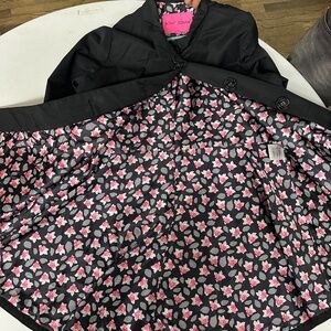 Black + Floral detail trench coat